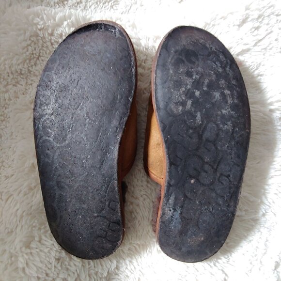 UGG SCUFF LOGO CHESTNUT ESPRESSO SUEDE SHEEPSKIN SLIP-ON SLIPPERS SIZE 9.5 - Picture 8 of 10
